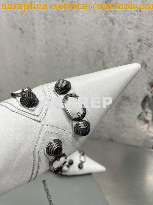 Replica Balenciaga Cagole 90mm Bootie Arena Lambskin 694379 White 7