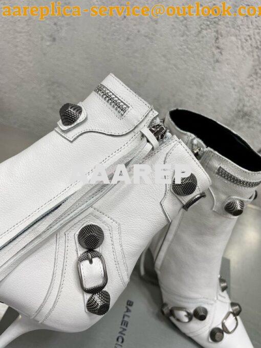 Replica Balenciaga Cagole 90mm Bootie Arena Lambskin 694379 White 8