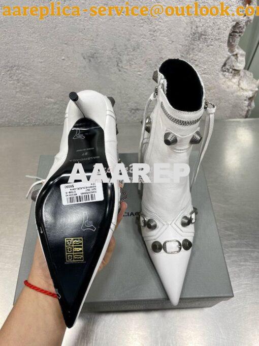 Replica Balenciaga Cagole 90mm Bootie Arena Lambskin 694379 White 9