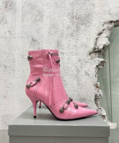 Replica Balenciaga Cagole 90mm Bootie Arena Lambskin 694379 Pink