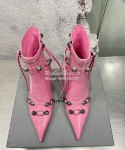 Replica Balenciaga Cagole 90mm Bootie Arena Lambskin 694379 Pink 2