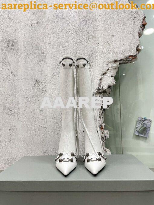 Replica Balenciaga Cagole 90mm Boot Arena lambskin 694395 white