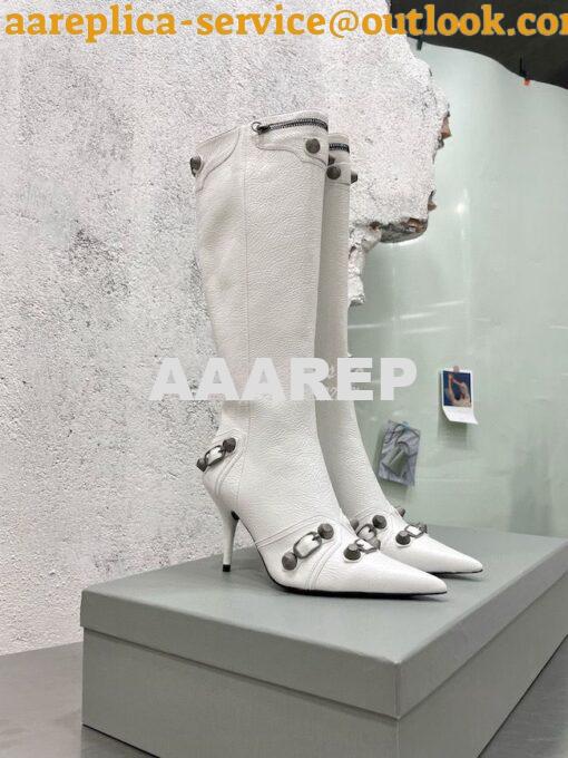 Replica Balenciaga Cagole 90mm Boot Arena lambskin 694395 white 2