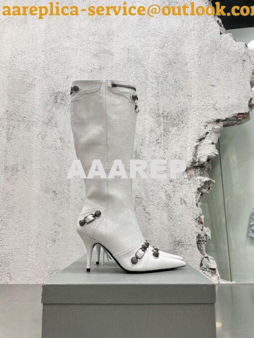 Replica Balenciaga Cagole 90mm Boot Arena lambskin 694395 white 3