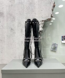 Replica Balenciaga Cagole 90mm Boot Arena lambskin 694395 Black 2