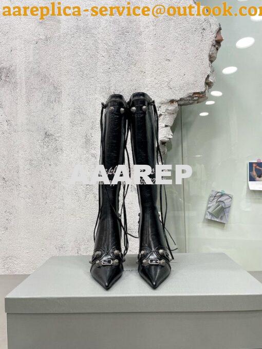 Replica Balenciaga Cagole 90mm Boot Arena lambskin 694395 Black 2