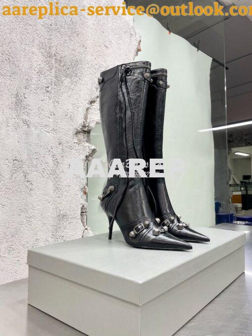 Replica Balenciaga Cagole 90mm Boot Arena lambskin 694395 Black 3