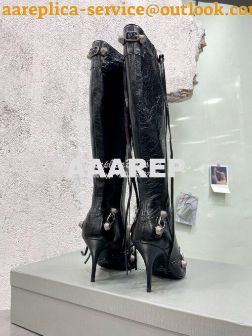 Replica Balenciaga Cagole 90mm Boot Arena lambskin 694395 Black 5