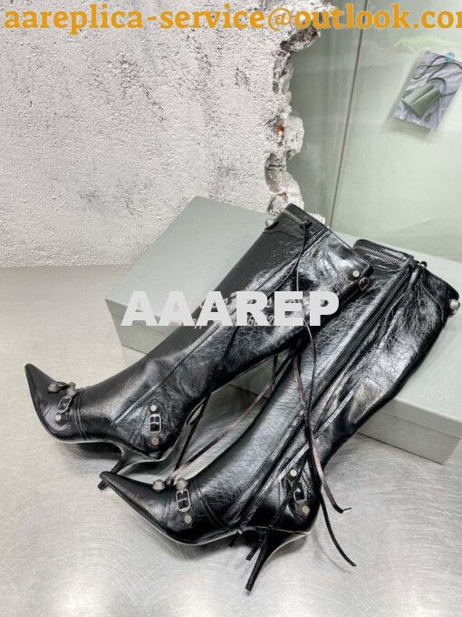 Replica Balenciaga Cagole 90mm Boot Arena lambskin 694395 Black 6