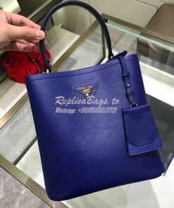 Replica Prada Double Medium Saffiano Leather Bag 1ba212 Blue