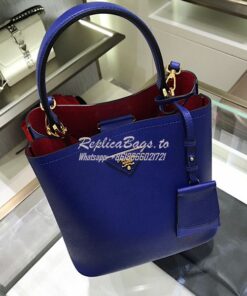 Replica Prada Double Medium Saffiano Leather Bag 1ba212 Blue 2