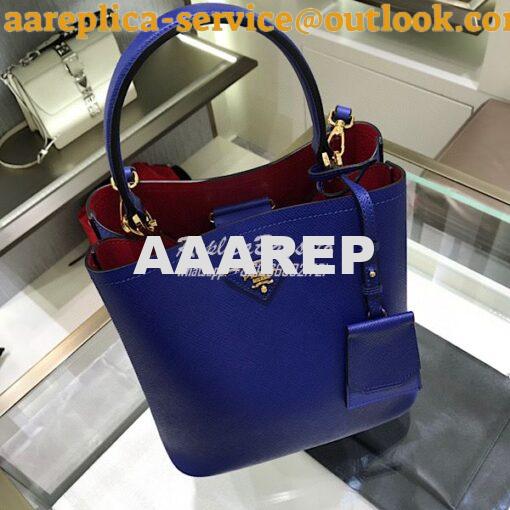 Replica Prada Double Medium Saffiano Leather Bag 1ba212 Blue 2