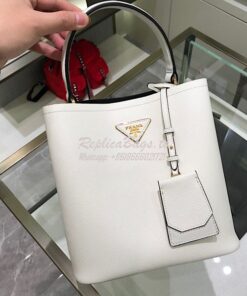 Replica Prada Double Medium Saffiano Leather Bag 1ba212 White