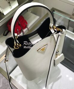 Replica Prada Double Medium Saffiano Leather Bag 1ba212 White 2