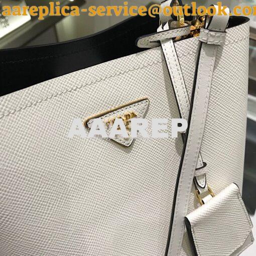 Replica Prada Double Medium Saffiano Leather Bag 1ba212 White 3