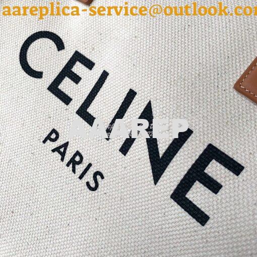 Replica Celine Horizontal Cabas In Canvas With Print And Calfskin 1900 5