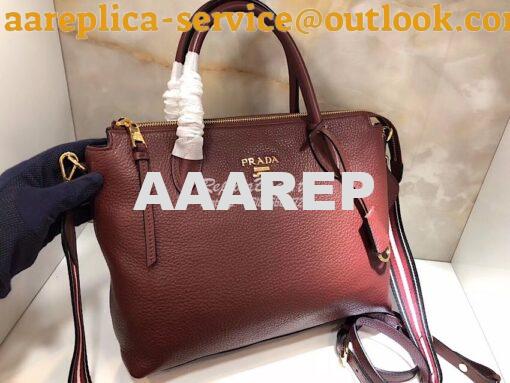 Replica Prada Daino Leather Tote Bag 1BA157 Burgundy