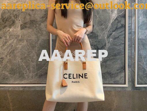 Replica Celine Horizontal Cabas In Canvas With Print And Calfskin 1900 12