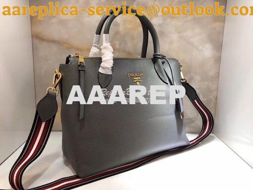 Replica Prada Daino Leather Tote Bag 1BA157 Grey