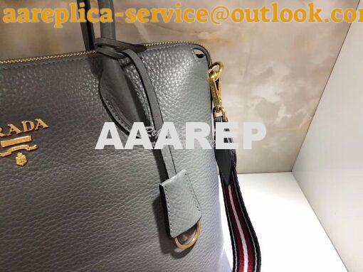 Replica Prada Daino Leather Tote Bag 1BA157 Grey 5