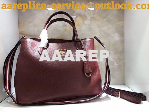 Replica Prada Daino Leather Tote Bag 1BA157 Burgundy 9