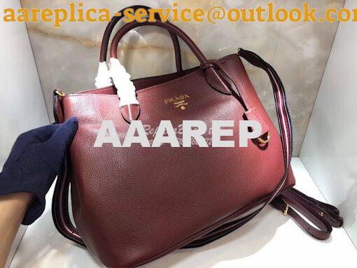 Replica Prada Daino Leather Tote Bag 1BA157 Burgundy 10