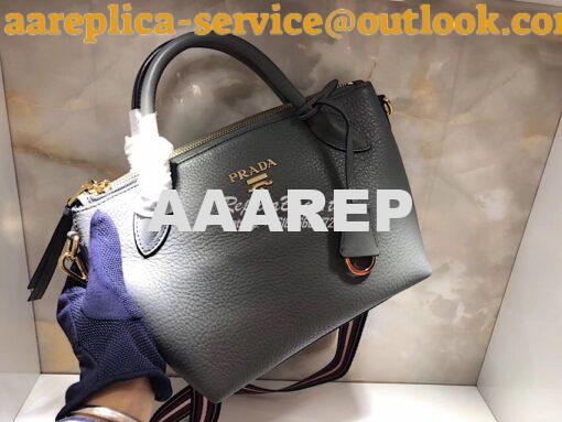 Replica Prada Daino Leather Tote Bag 1BA157 Grey 11