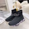 Replica Balenciaga Men Female Speed Graffiti Sneaker 645334 White Red 9