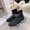 Replica Balenciaga Men Female Speed Graffiti Sneaker 645334 Black Pink 8