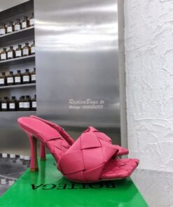 Replica Bottega Veneta BV Lido Sandals Heel 608854 Fuschia 2