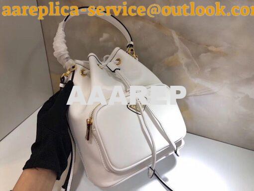 Replica Prada Leather bucket bag 1bh038 White 2