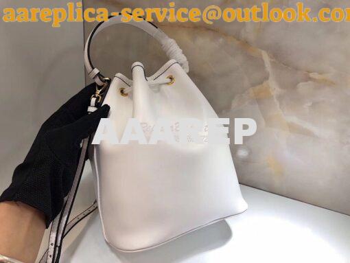 Replica Prada Leather bucket bag 1bh038 White 3