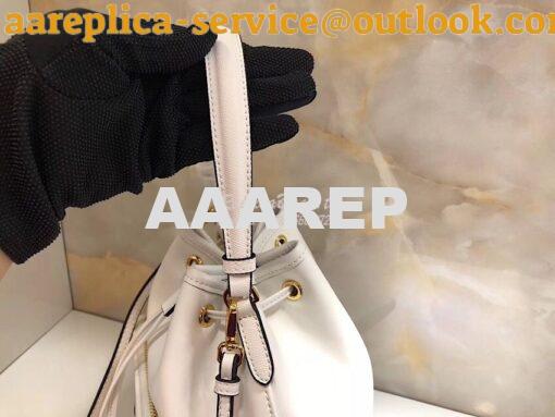 Replica Prada Leather bucket bag 1bh038 White 4