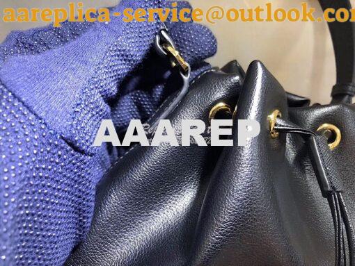 Replica Prada Leather bucket bag 1bh038 Black 7