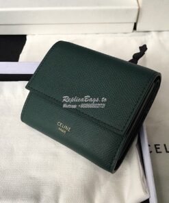 Replica Celine Small Trifold Wallet In Grained Calfskin 10B573 Amazone