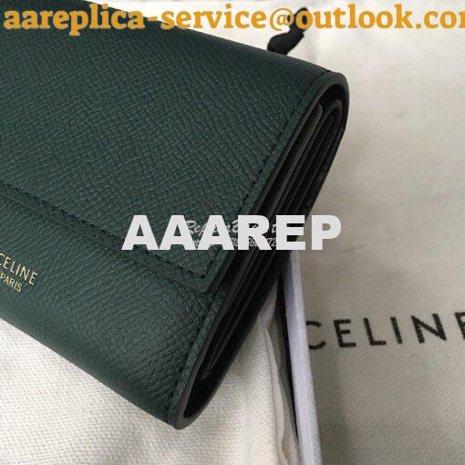 Replica Celine Small Trifold Wallet In Grained Calfskin 10B573 Amazone 2