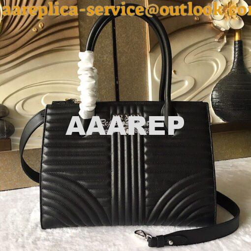 Replica Prada Diagramme Leather Handbag 1BA165 Black