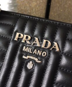 Replica Prada Diagramme Leather Handbag 1BA165 Black 2