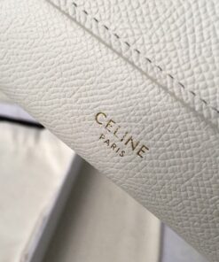 Replica Celine Small Trifold Wallet In Grained Calfskin 10B573 White 2