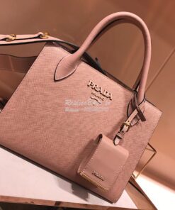 Replica Prada Monochrome Saffiano leather bag 1ba156 Powder Pink