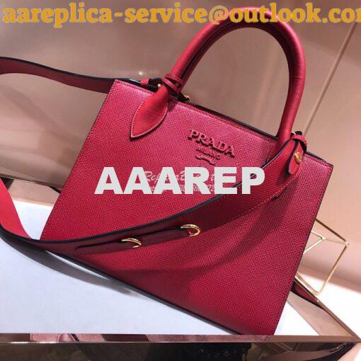 Replica Prada Monochrome Saffiano leather bag 1ba156 Red