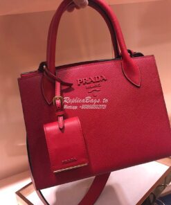 Replica Prada Monochrome Saffiano leather bag 1ba156 Red 2