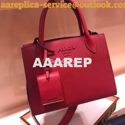 Replica Prada Monochrome Saffiano leather bag 1ba156 Red 2