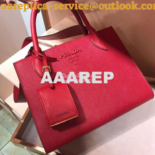 Replica Prada Monochrome Saffiano leather bag 1ba156 Red 3