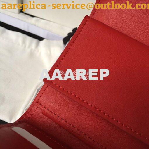 Replica Celine Small Trifold Wallet In Grained Calfskin 10B573 Red 5