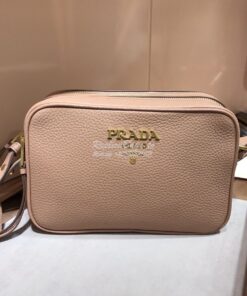 Replica Prada Calf Leather Shoulder Camera Bag 1bh082 Nude