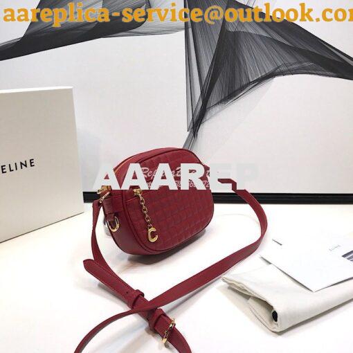 Replica Celine Small C Charm Bag In Quilted Calfskin 188363 Red 2