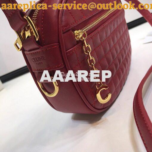 Replica Celine Small C Charm Bag In Quilted Calfskin 188363 Red 3