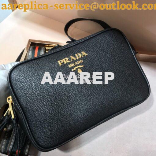 Replica Prada Calf Leather Shoulder Camera Bag 1bh082 Black 3