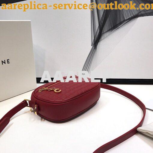 Replica Celine Small C Charm Bag In Quilted Calfskin 188363 Red 5